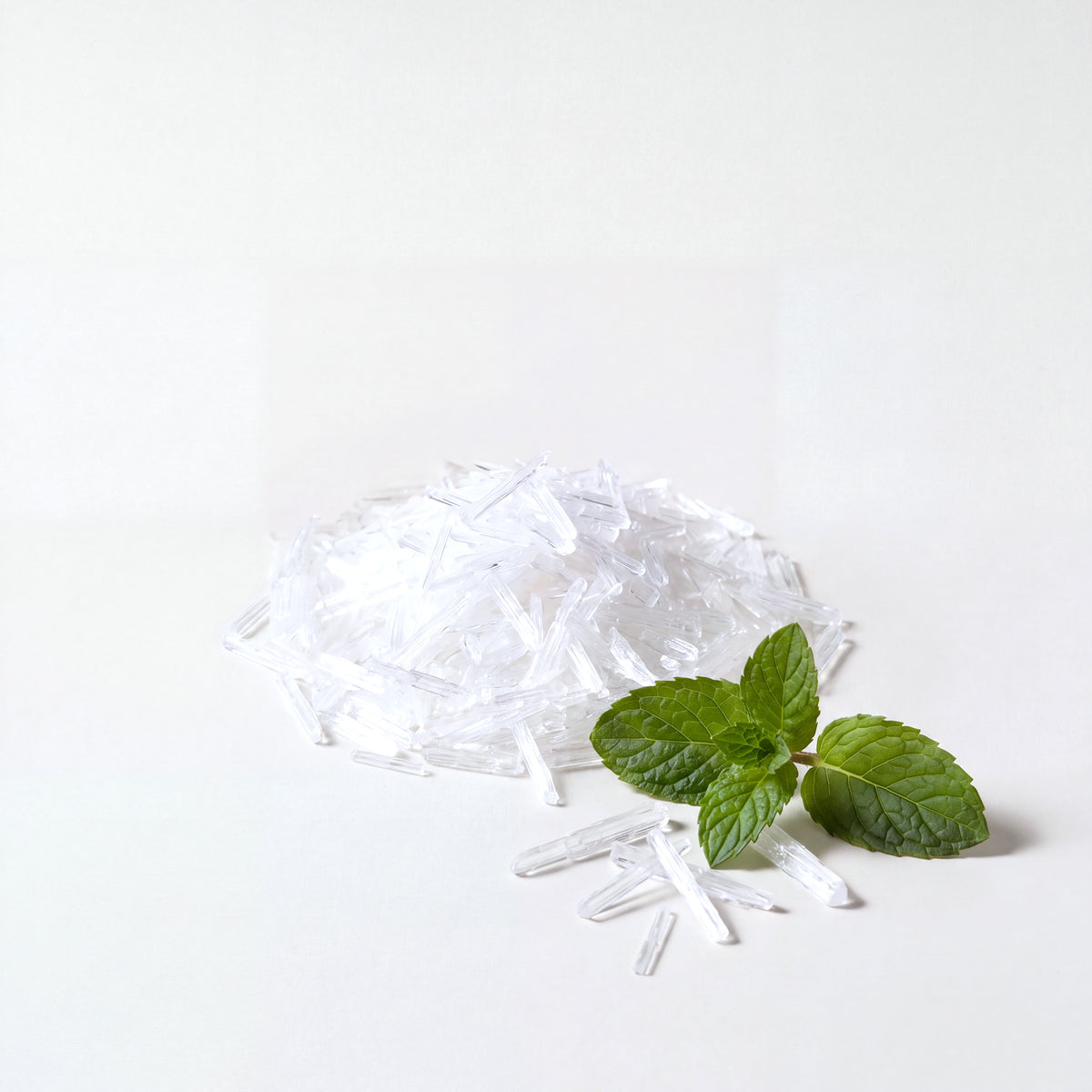 Menthol Crystals with fresh peppermint