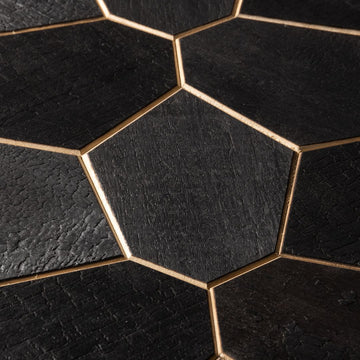 Decorative Black Abachi Yakisugi Wood Wall Panel - Hexagon (1 m²) Sauna Kits | Finnmark Sauna