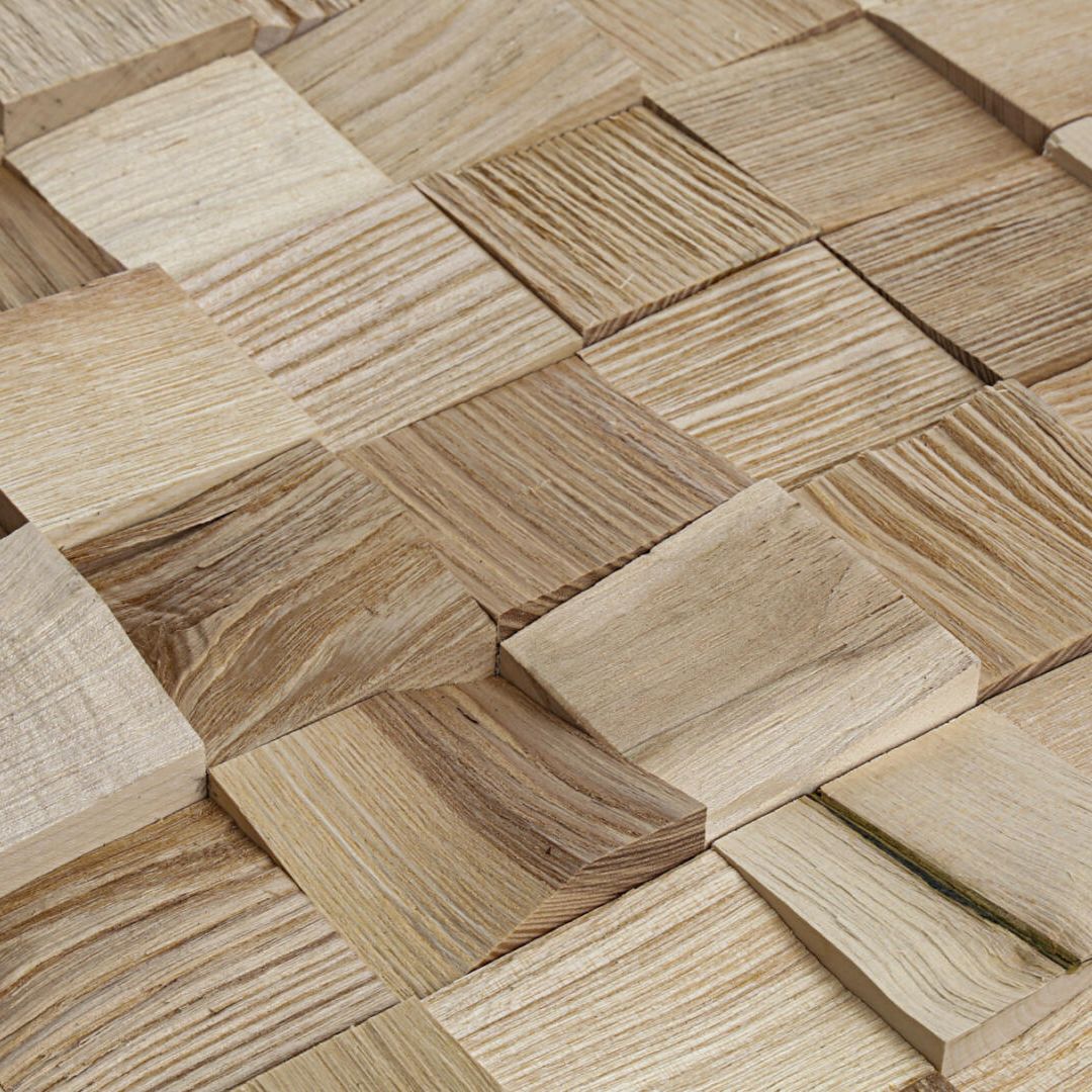 Decorative Oak Wood Wall Panel - Mosaic (1 m²) Sauna Kits | Finnmark Sauna