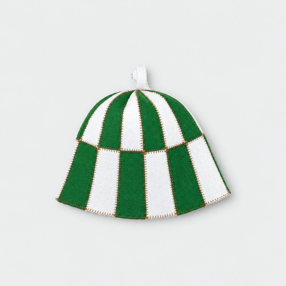 Sauna Hat Green/White (Polyester Felt) - flat lay