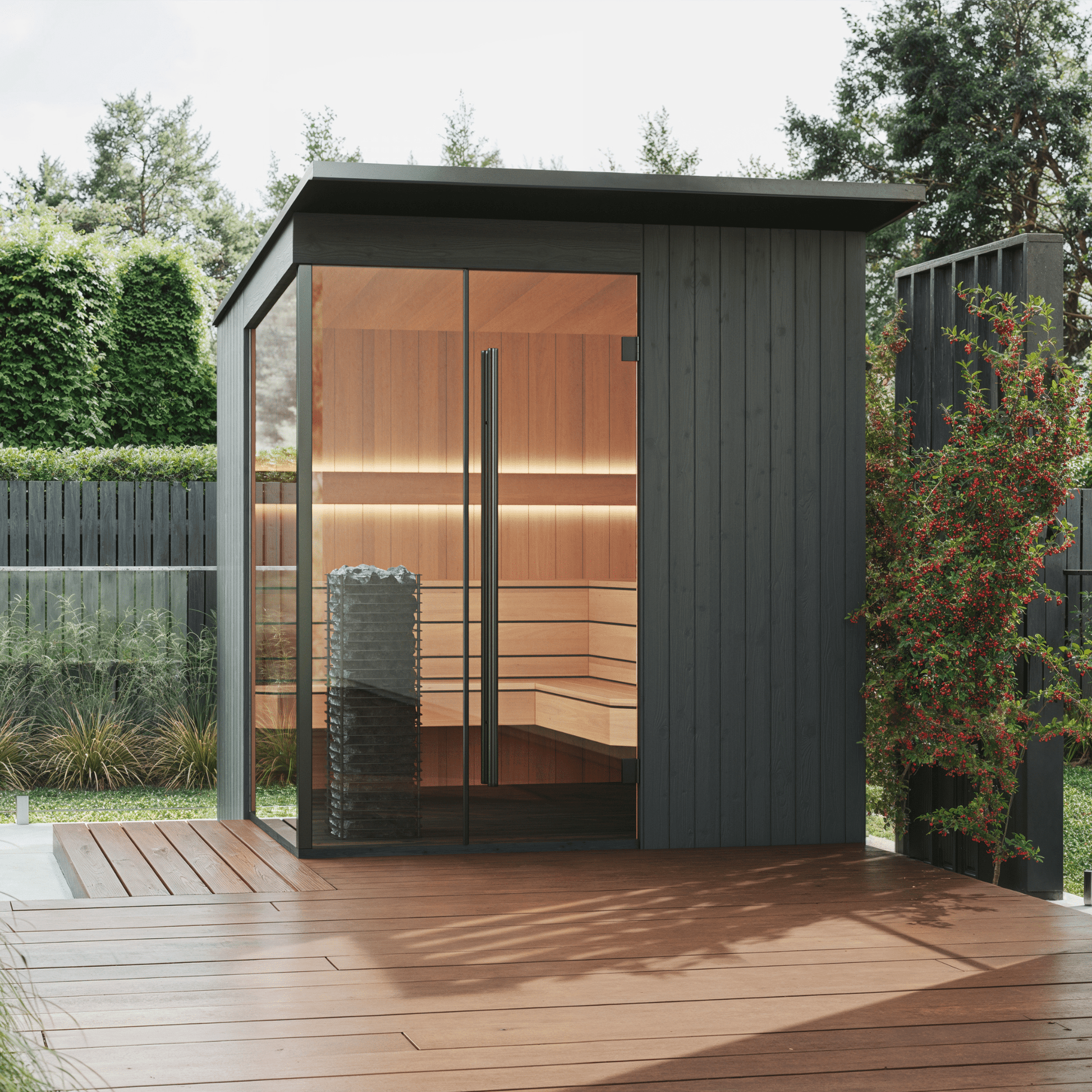 EDEN® Black Outdoor Sauna (5 - 6 Person) Modular Outdoor Sauna | Finnmark Sauna