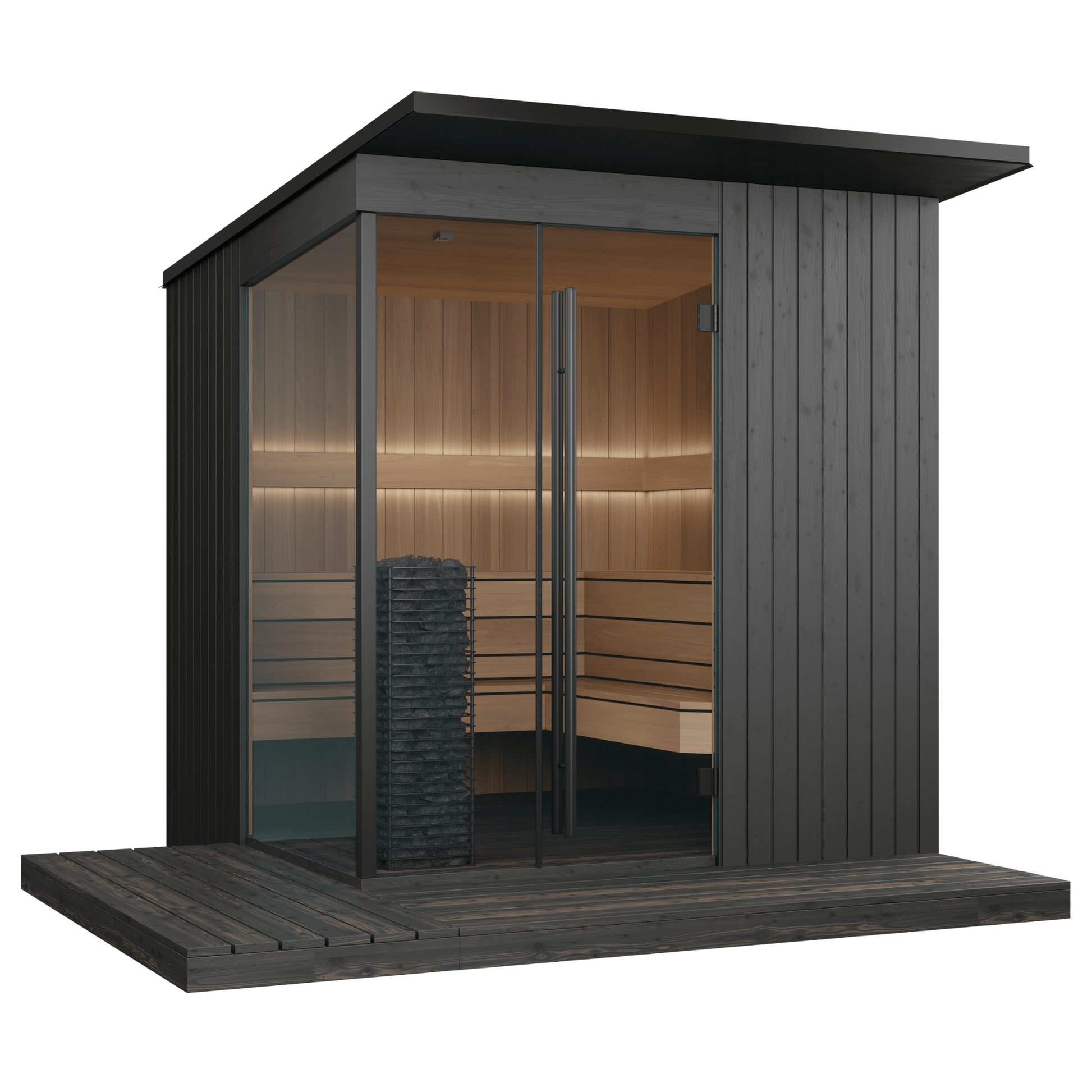 EDEN® Black Outdoor Sauna (5 - 6 Person) Modular Outdoor Sauna | Finnmark Sauna