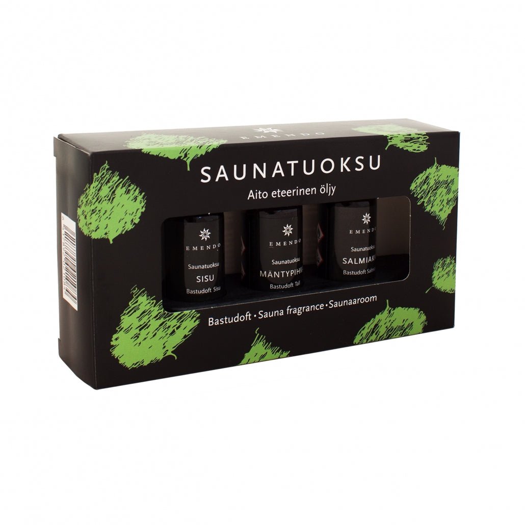 Emendo Black Sauna Scent Wall Rack Set (3 x 10ml) | Finnmark Sauna Sauna Scents | Finnmark Sauna