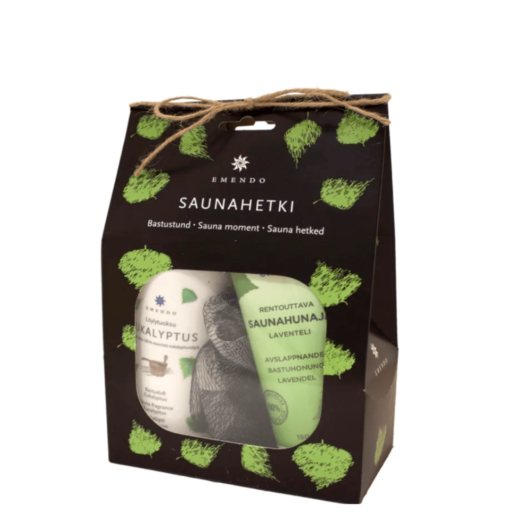 Emendo Sauna Moment Set - Eucalyptus Sauna Scent, Sauna Honey & Loofah | Finnmark Sauna Sauna Scents | Finnmark Sauna