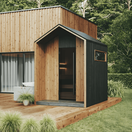 Finnmark AIRA® Black Outdoor Sauna (4 - 6 Person) Modular Outdoor Sauna | Finnmark Sauna
