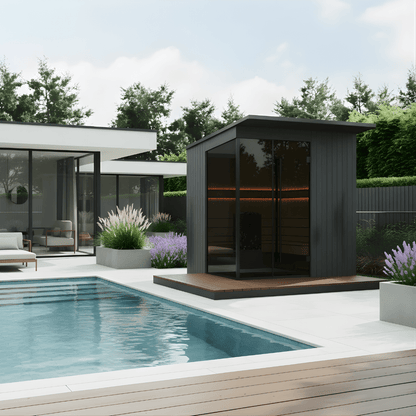 Finnmark EDEN® Black Outdoor Sauna (5 - 6 Person) Modular Outdoor Sauna | Finnmark Sauna
