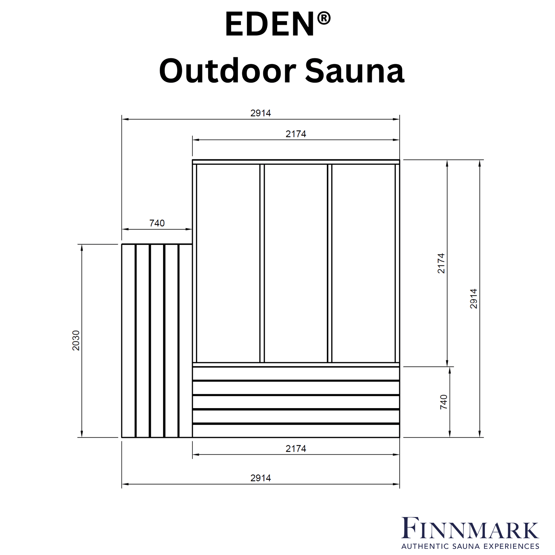 Finnmark EDEN® Outdoor Sauna (5 - 6 Person) Modular Outdoor Sauna | Finnmark Sauna