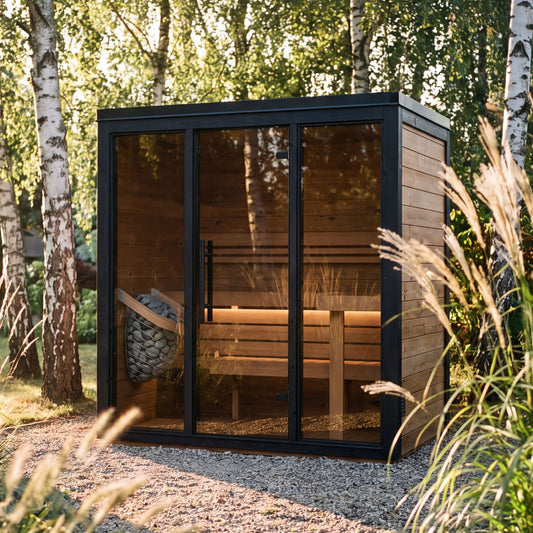 Fjelda Medium outdoor sauna clad in thermally modified pine