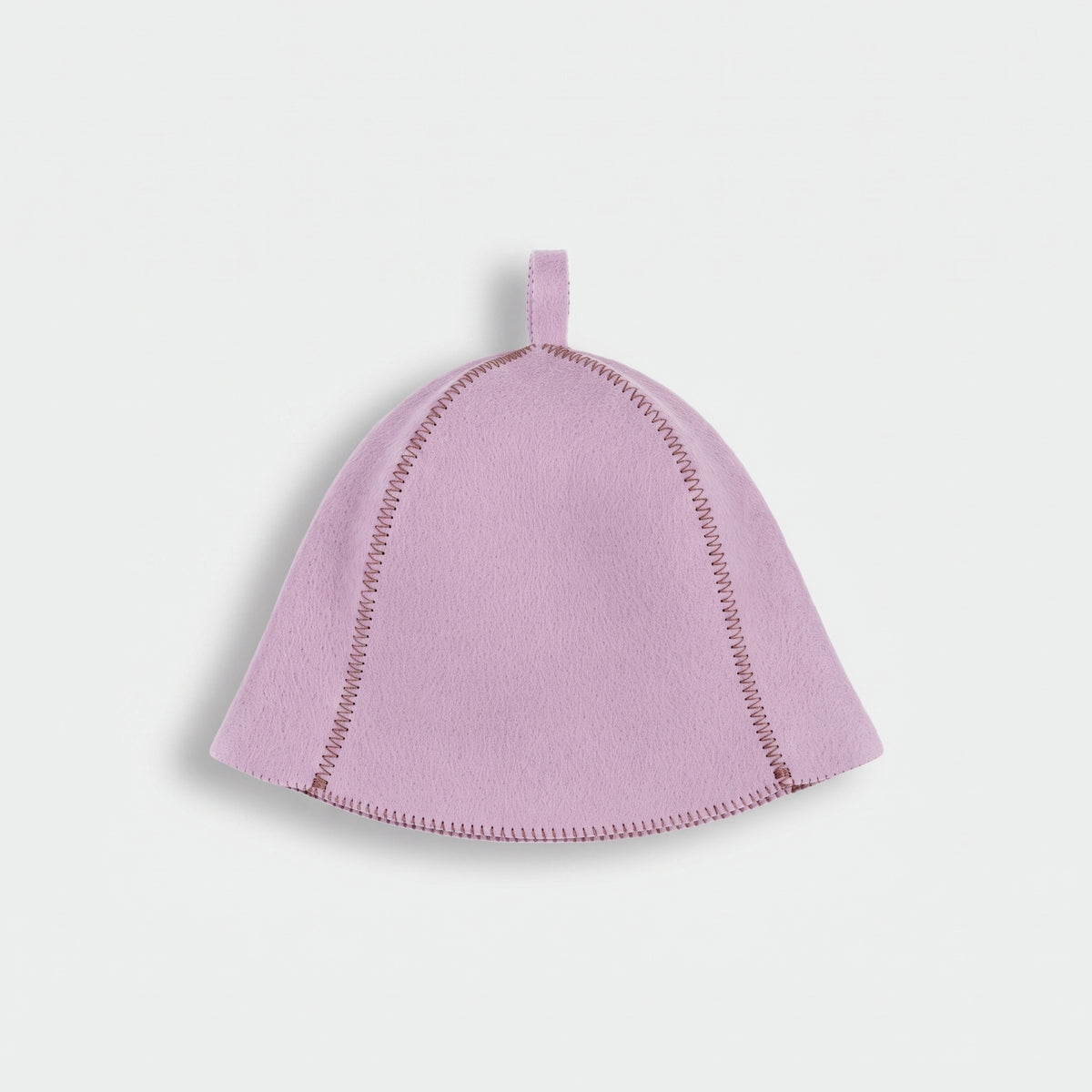 Traditional Lightweight Light Lavender Felt Sauna Hat - flat lay