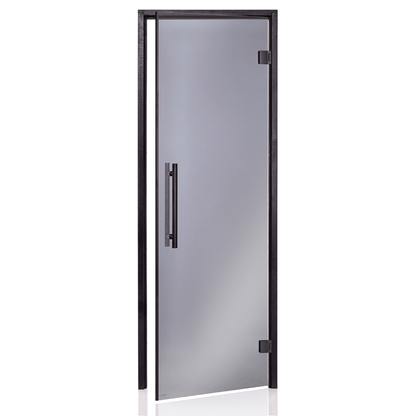 Glass Sauna Room Door with Black Timber Frame (Benelux Black) Sauna Door | Finnmark Sauna