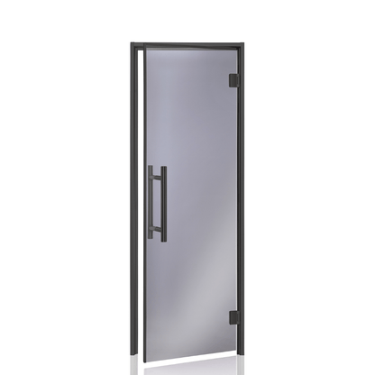 Glass Steam Room Door with Black Aluminium Frame (Benelux) Steam Room Door | Finnmark Sauna
