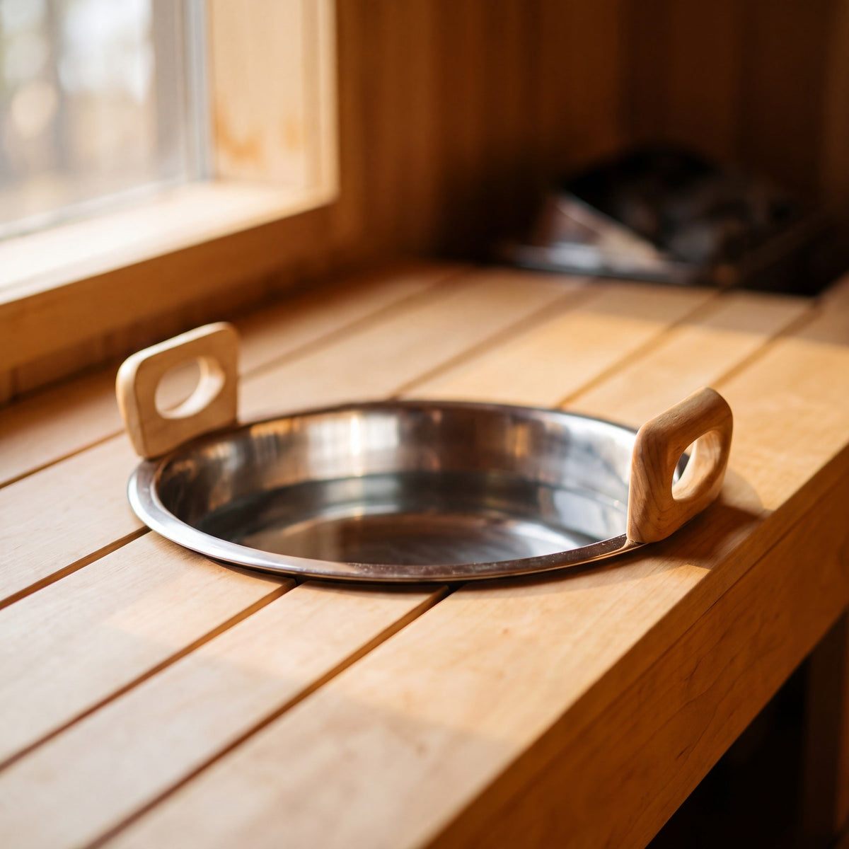 Sauna Embedded Bench Bowl 9L - in the sauna