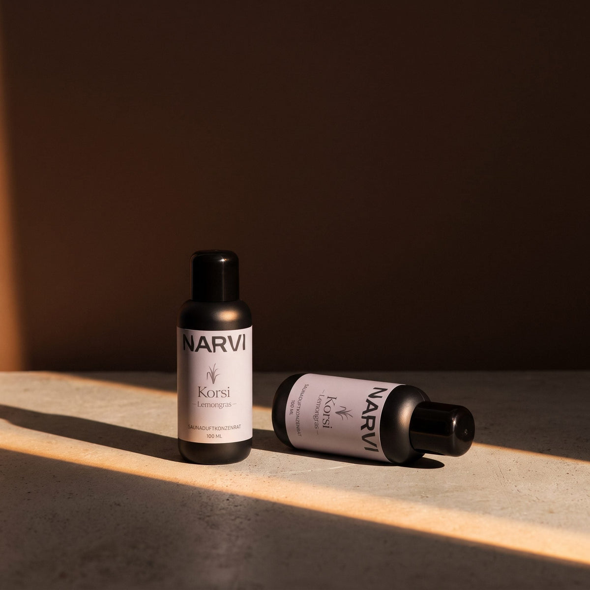 Lemongrass Sauna Scent by Narvi (100ml) - lifestyle in sunlight