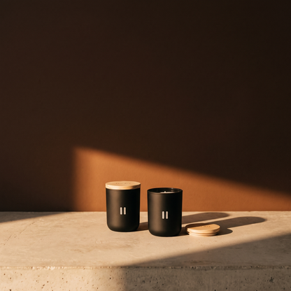 Rento Arctic Pine Scented Candle - lifestyle in sunlight