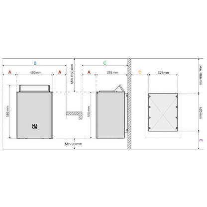 HUUM CORE Wall Electric Sauna Heater Black Electric Sauna Heater | Finnmark Sauna