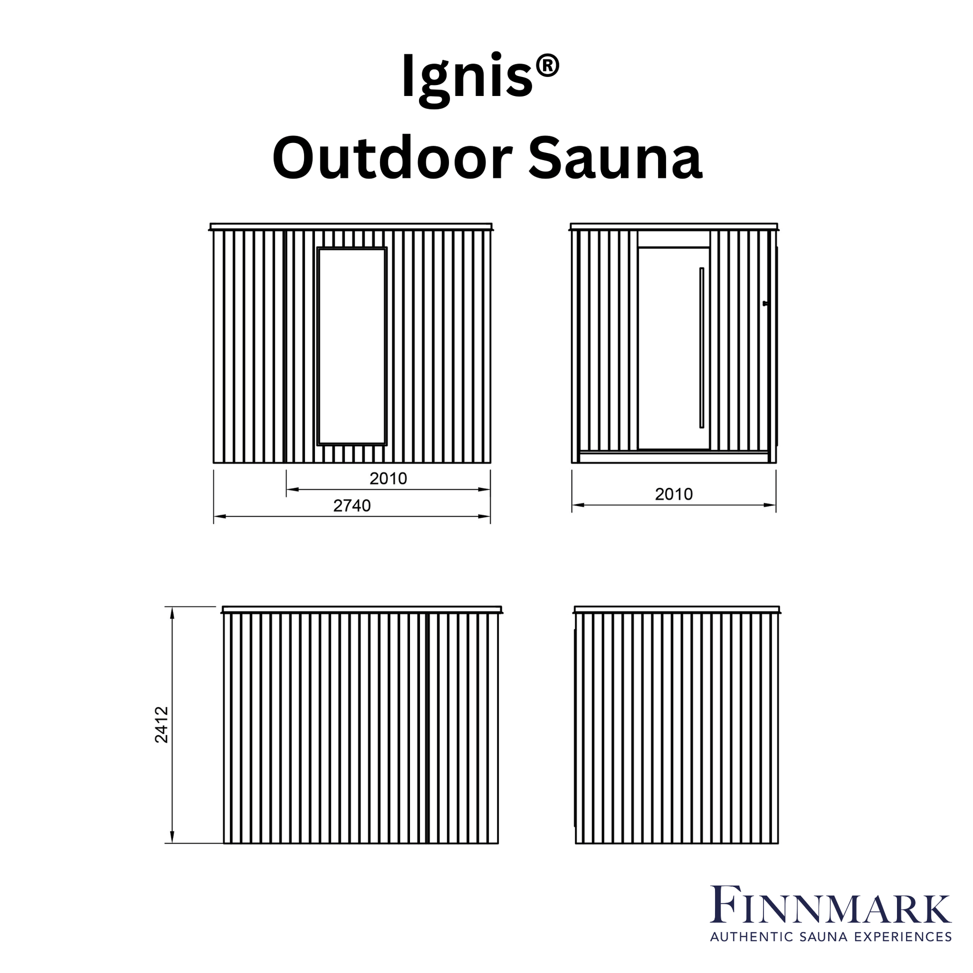 IGNIS® Outdoor Sauna (3 - 4 Person) Modular Outdoor Sauna | Finnmark Sauna