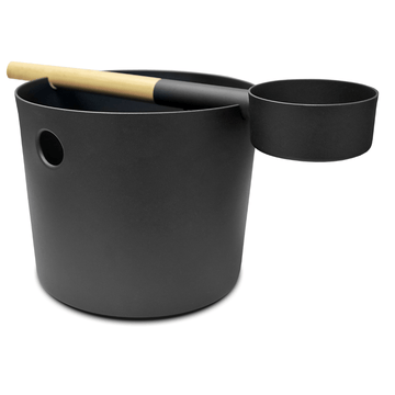 KOLO Sauna Bucket and Ladle Set Black | Finnmark Sauna