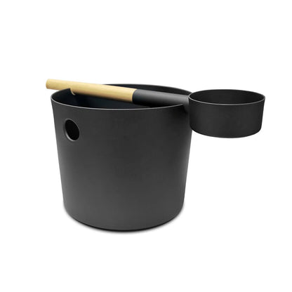 KOLO Sauna Bucket and Ladle Set Black | Finnmark Sauna Sauna Buckets & Ladles | Finnmark Sauna
