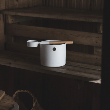 KOLO Sauna Bucket and Ladle Set White | Finnmark Sauna