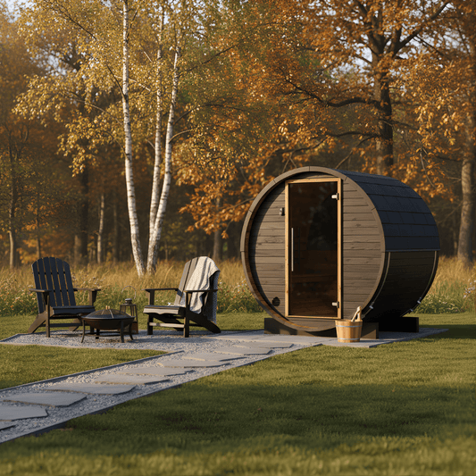 Micro Wood Barrel Sauna (2 Person) in Black