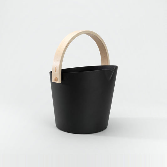 Black Anodised Aluminium Sauna Bucket (Brilliant Range) by Helo - hero