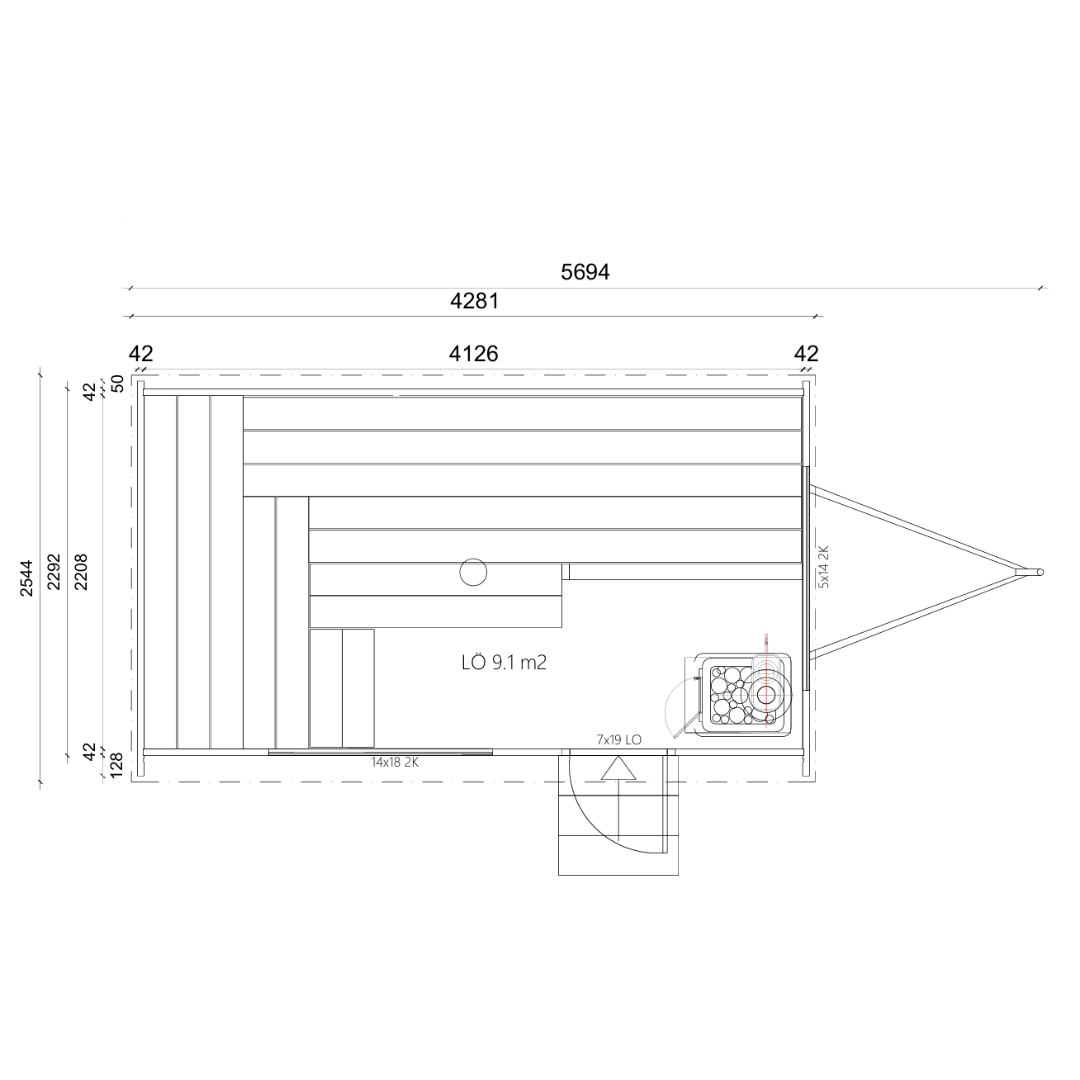 Outdoor Sauna Trailer 'Ilves' Plus (8 - 10 people) by Lapelland Sauna Trailer | Finnmark Sauna