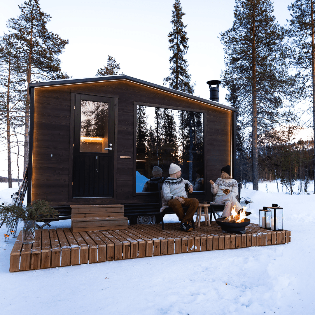 Outdoor Sauna Trailer 'Ilves' with Changing Room (4 - 5 people) by Lapelland Sauna Trailer | Finnmark Sauna