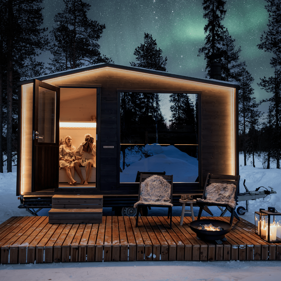Outdoor Sauna Trailer 'Ilves' with Changing Room (4 - 5 people) by Lapelland Sauna Trailer | Finnmark Sauna