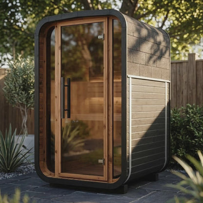Thermo Wood Cube Outdoor Sauna Black - Mini (2 Person)