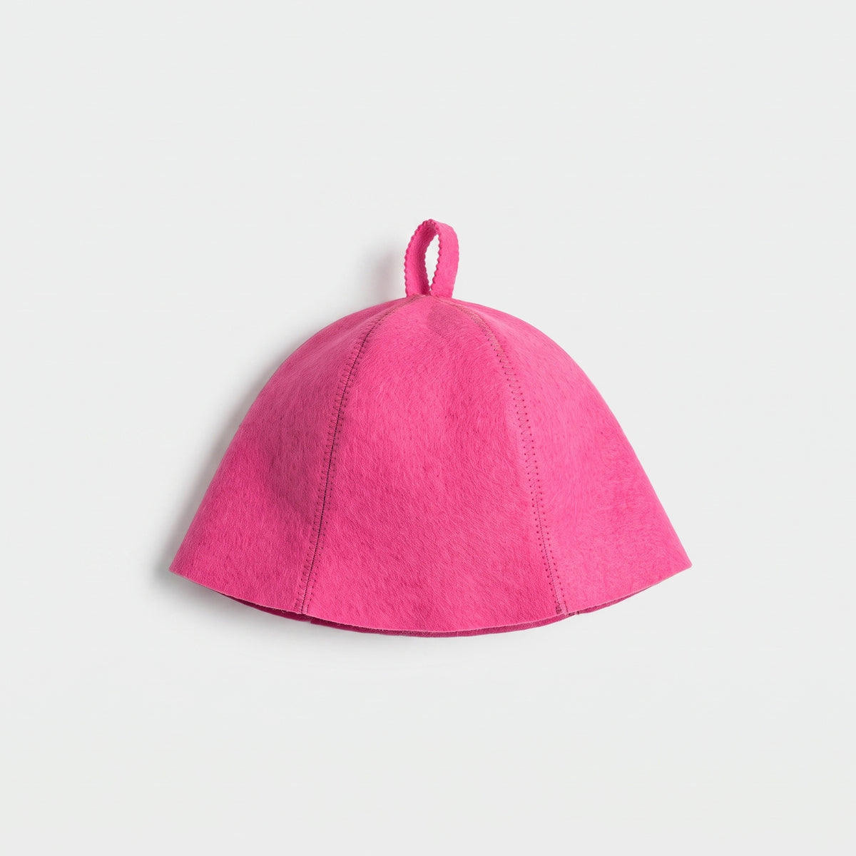 Traditional Lightweight Pink Felt Sauna Hat - flat lay