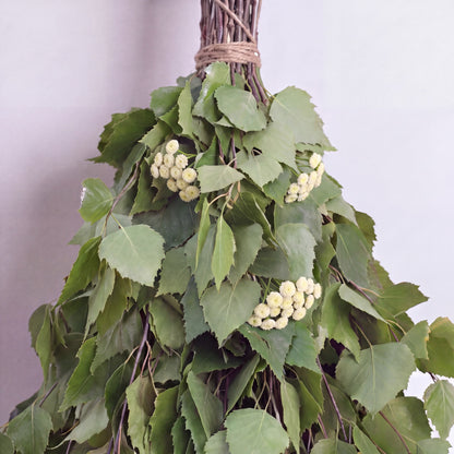 Sauna Whisk Birch & Tansy - leaf detail