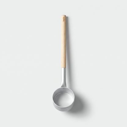 Silver Anodised Aluminium Sauna Ladle (Brilliant Range) by Helo - flat lay