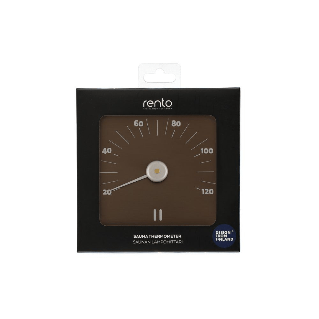 Rento Aluminium Sauna Thermometer Brown/Black Sauna Thermometer | Finnmark Sauna