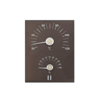 Rento Anodised Aluminium Sauna Thermometer & Hygrometer Brown/Black Sauna Thermometer | Finnmark Sauna