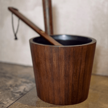 Rento Dark Bamboo Duo Sauna Bucket 5 Litre