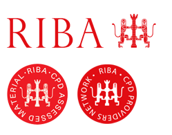 RIBA Royal Institute of British Architects Logo with CPD Assessed Material and CPD Provider Logo below.Finnmark Sauna are RIBA Certified Providers of CPD, continuous professional development services.