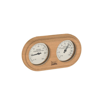 Rounded Style Sauna Thermometer & Hygrometer Red Cedar