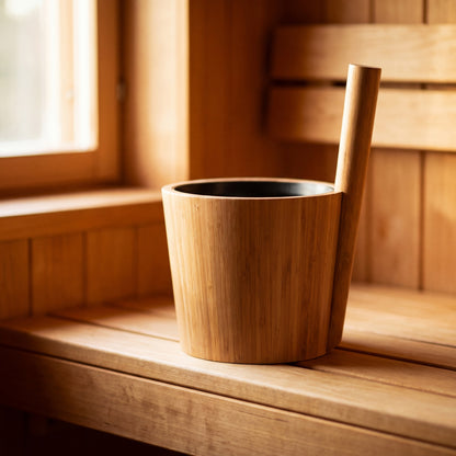 Rento Bamboo Duo Sauna Bucket 5 Litre - in the sauna