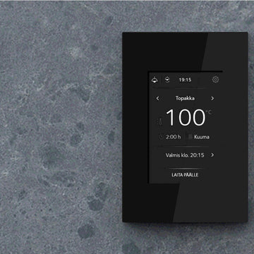 Sauna Control Panel (Touch Screen - Black with WiFi Capability) by Tulikivi