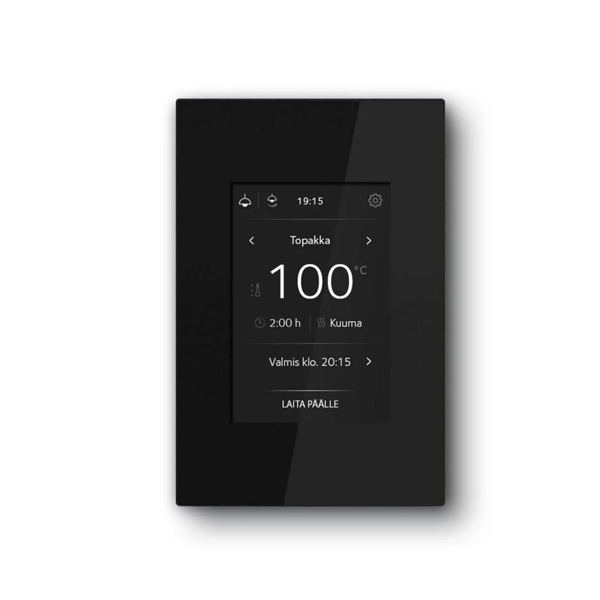 Sauna Control Panel (Touch Screen - Black with WiFi Capability) by Tulikivi Remote Control | Finnmark Sauna