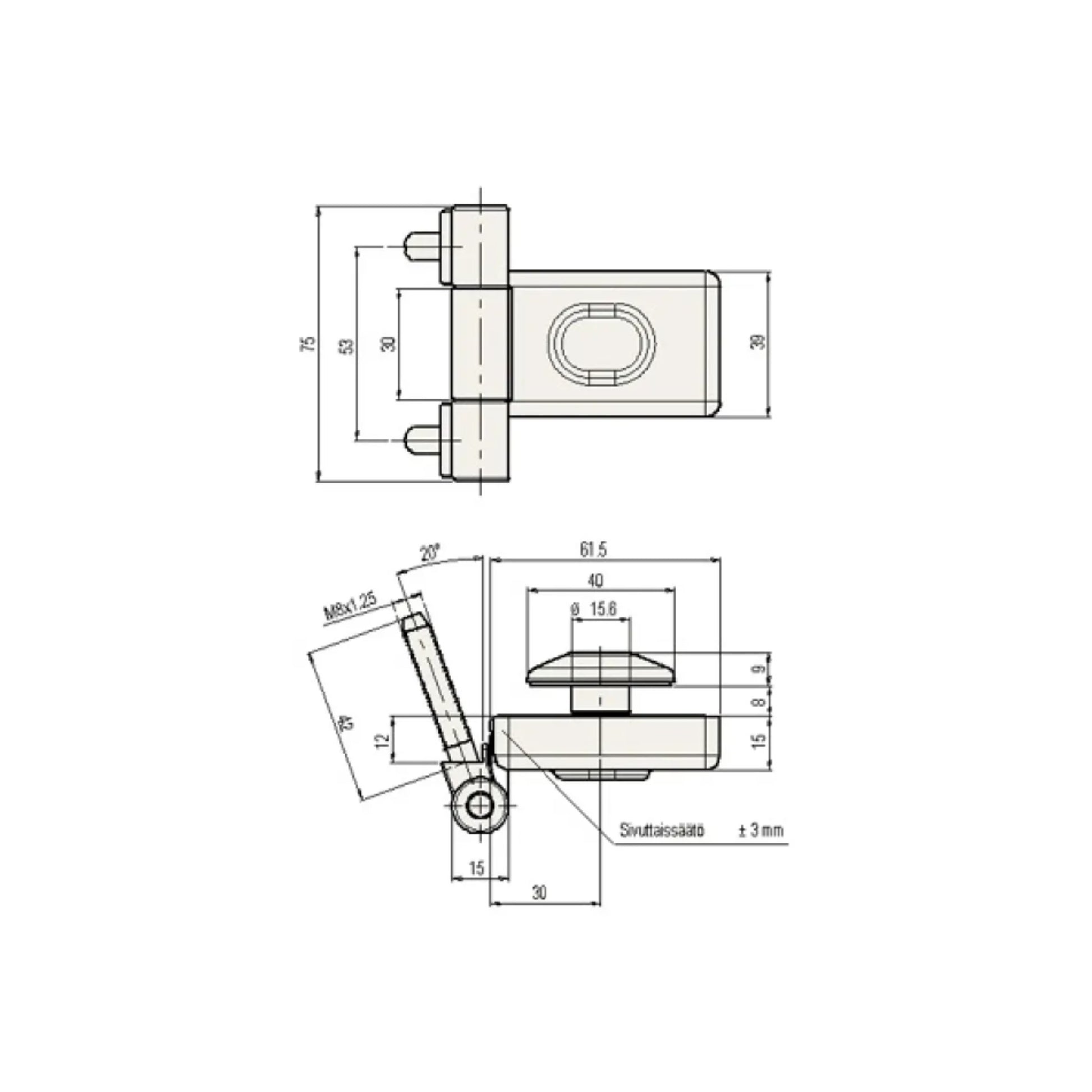 Sauna Door Hinge - Grey | Finnmark Sauna