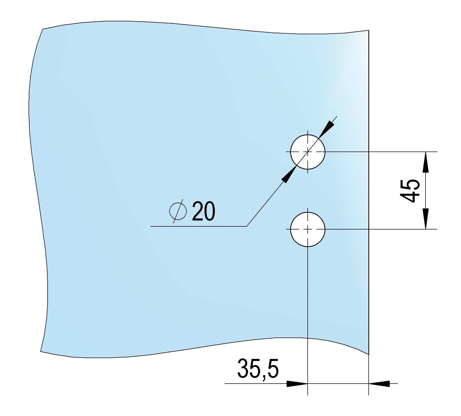 Sauna Glass Door Aluminium Hinge (3 - part with Sleeve) Glass Hinges | Finnmark Sauna