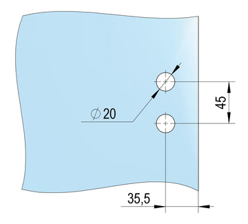 Sauna Glass Door Aluminium Hinge (3-part with Sleeve)