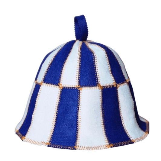 Sauna Hat Blue/White (Polyester Felt)