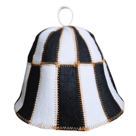 Sauna Hat Black/White (Polyester Felt)
