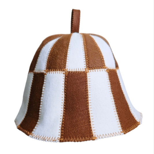 Sauna Hat Brown/White (Polyester Felt)