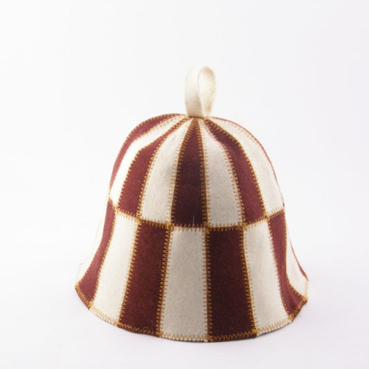 Sauna Hat CELL Brown/White (Wool Felt) Sauna Hat | Finnmark Sauna