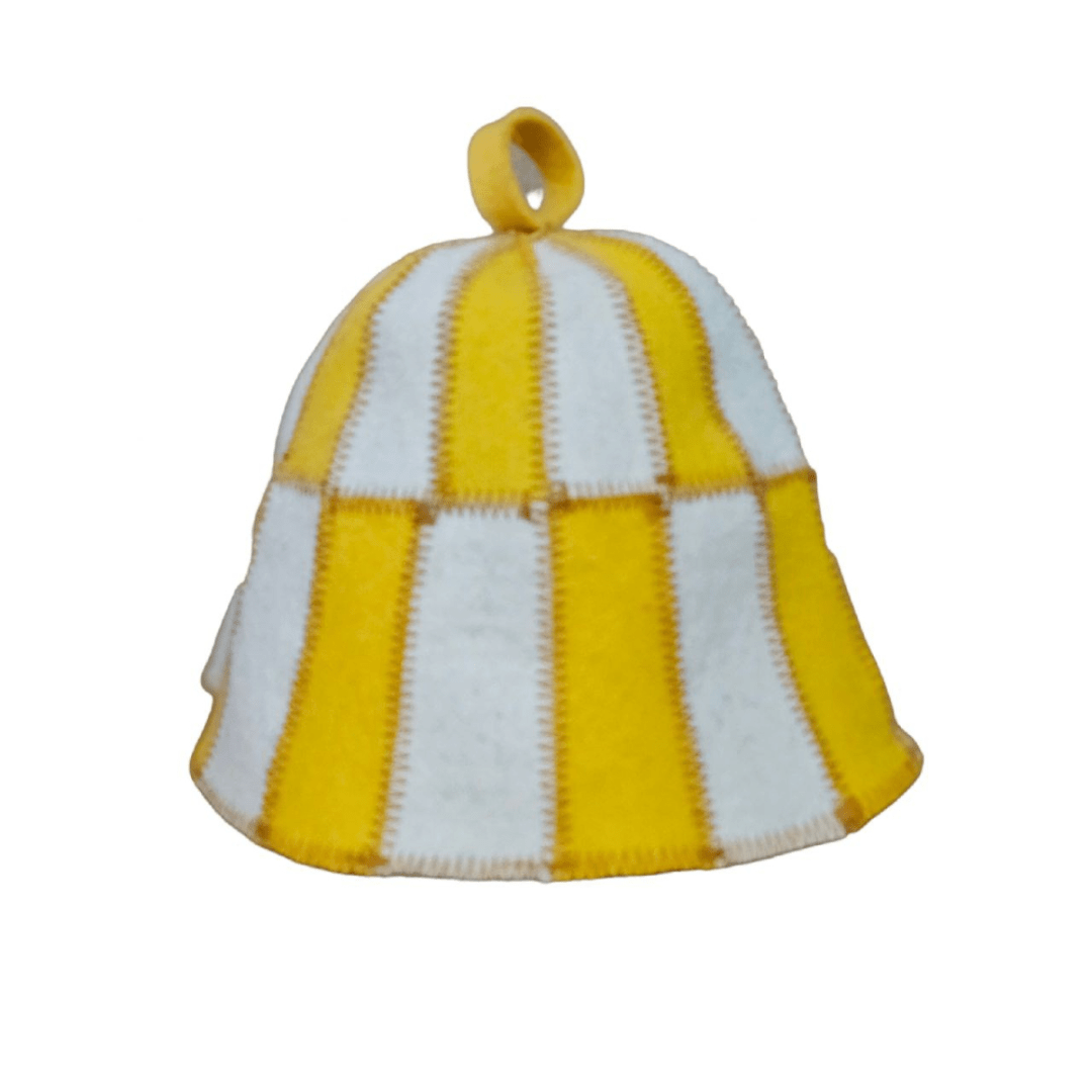 Sauna Hat CELL Yellow/White (Wool Felt) Sauna Hat | Finnmark Sauna