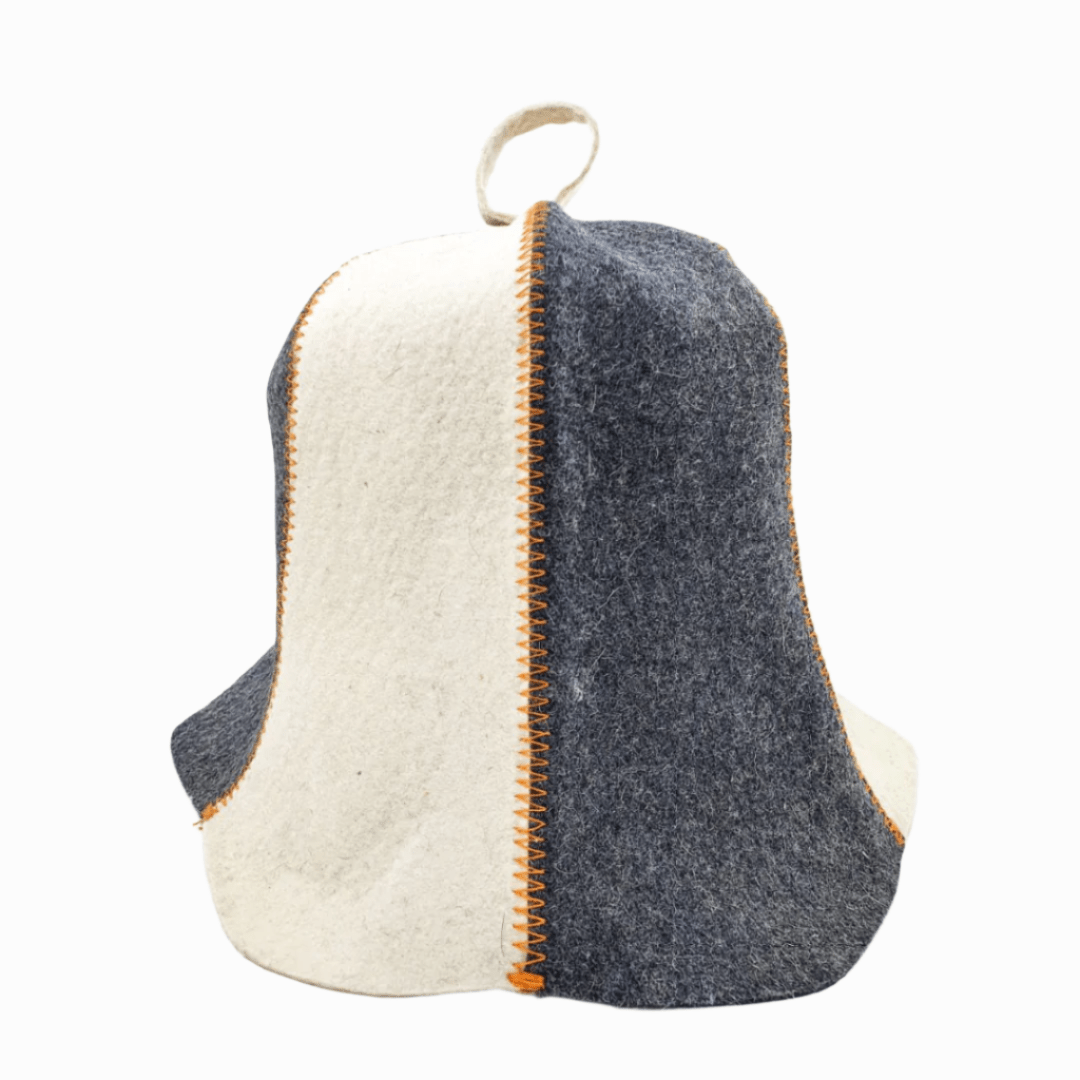 Sauna Hat COMBI Grey/White (Wool Felt) Sauna Hat | Finnmark Sauna