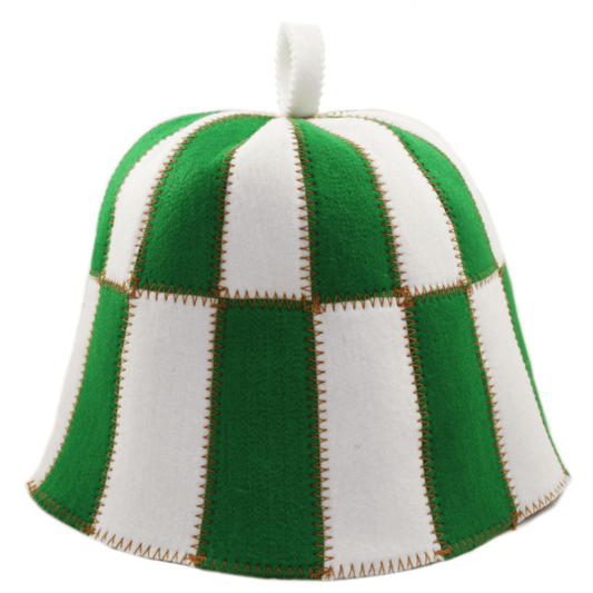 Sauna Hat Green/White (Polyester Felt)